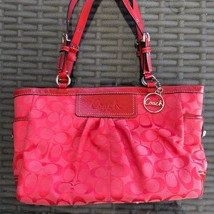 Coach Fabric / Leather Purse - Hot Pink